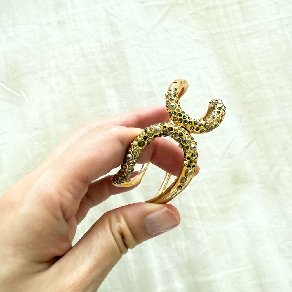 Alexis bittar Gold Rhinestone Statement bangle